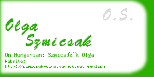 olga szmicsak business card